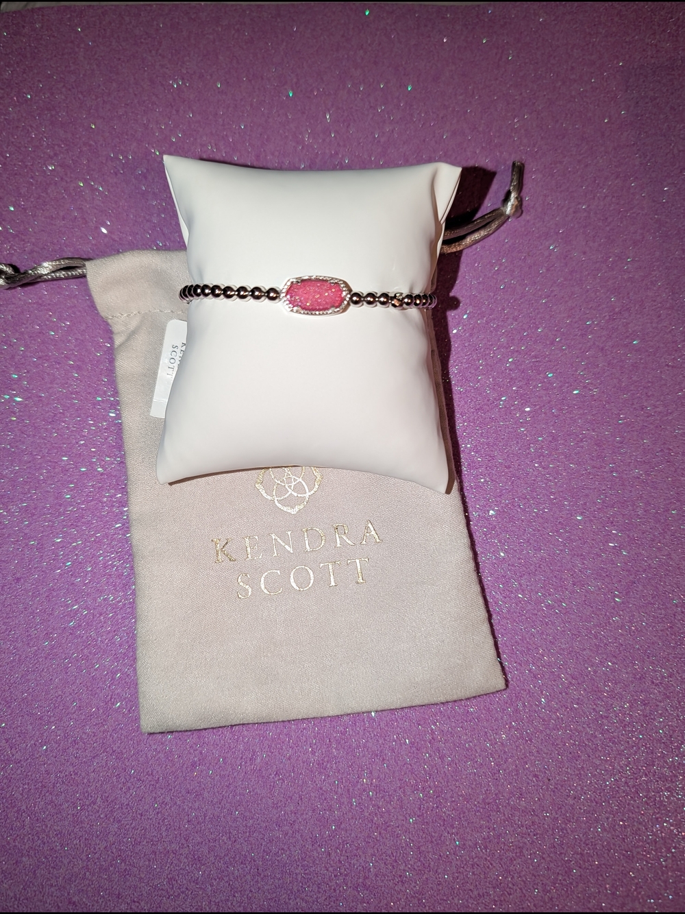 Kendra Scott Pink Drusy Beaded Bracelet